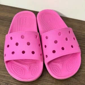 CROCS Bright Pink Slide Sandals